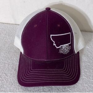 5/$25 WYR Richardson Burgundy White Mesh Back Snap Back Trucker Style Hat